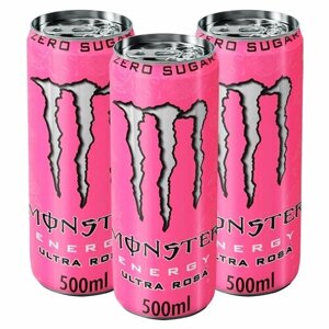 Энергетический напиток Monster Energy Ultra Rosa со вкусом розы и грейпфрута (Польша), 500 мл (3 шт)