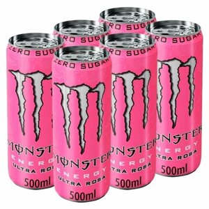 Энергетический напиток Monster Energy Ultra Rosa со вкусом розы и грейпфрута (Польша), 500 мл (6 шт)