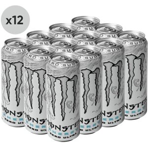 Энергетический напиток Monster Energy Ultra White Zero с цитрусовым вкусом (без сахара) (Польша), 500 мл (12 шт)