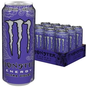 Энергетик Monster Ultra Violet/ энергетический напиток Монстер ультра фиолет упак. 12 шт.