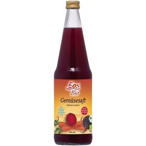 Eos Bio Сок овощной (смесь соков: свекольного, морковного, пастернака, редиса, ацеролы), стеклянная бутылка 700 мл
