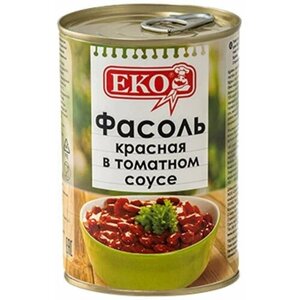 Фасоль Еко красная в томатном соусе, 400 г, 5 шт