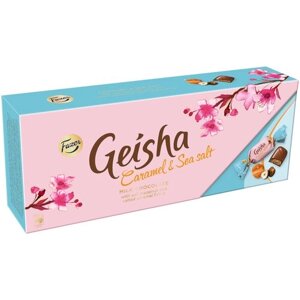 Fazer Geisha Caramel & Sea Salt из молочного шоколада, 270 г, картонная коробка, 38 шт. в уп.
