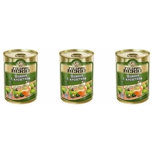 Filippo Berio Оливки с креветкой, 300 г, 3 банки