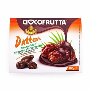 Финики натуральные без косточек в темном шоколаде (30%CIOCCOFRUTTA, 0,100 кг (пласт/ван)