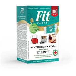 Fit Parad сахарозаменитель №10 природные компоненты, саше порошок, 50 г, 100 мл, 100 шт. в уп.