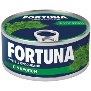 Fortuna Тунец кусочками с укропом, 185 г