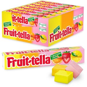 Fruittella ассорти Жевательные конфеты Ассорти с фруктовым соком, 41 г, бумажная обертка, 21 уп.