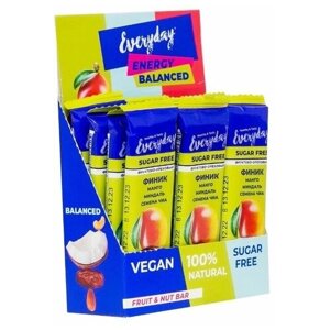 Фруктово-ореховый батончик Everyday SUGAR FREE "Манго-семена чиа" 45 гр, шоубокс 12 шт.