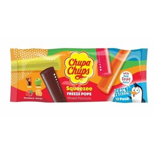 Фруктовый лед Чупа-Чупс Айс Крем Squeezee Freeze Pops, 540 мл (12 шт. по 45 мл.) (Нидерланды)