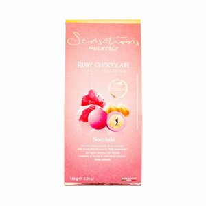 Фундук (лесной орех) в рубиновом шоколаде nocciola RUBY chocolate, драже, sensations maxtris, 0,15 кг (розовая карт/кор)