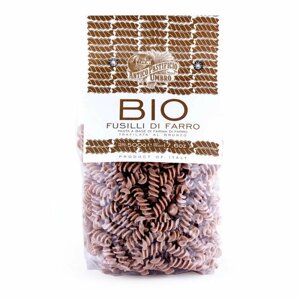 Фузилли BIO, паста из неочищенного зерна полбы, UMBRO, 0,5 кг (пл/пак)