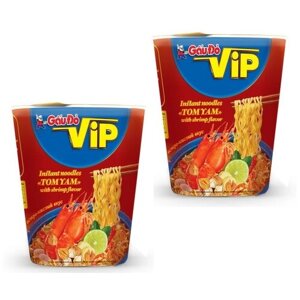 GauDo vip Вьетнамская лапша Том Ям со вкусом креветки , 65 г, 2 упаковки.