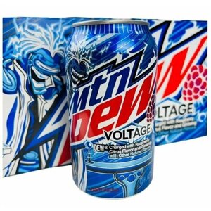 Газированный напиток 12шт*355мл, Mountain Dew Voltage (Малина-Цитрус), США