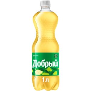 Газированный напиток Добрый Лимонады России Дюшес, 1 л, пластиковая бутылка