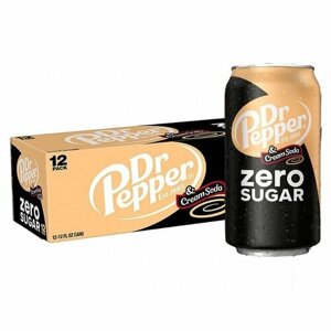 Газированный напиток Dr Pepper Cream Soda Zero со вкусом крем-сода (без сахара) (США), 355 мл (12 шт)