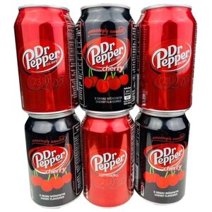 Газированный напиток Dr Pepper набор (3 classic и 3 cherry) 0.33*6 банок