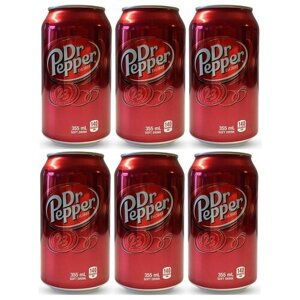 Газированный напиток Dr Pepper Original USA (Доктор Пеппер Оригинал США), 6 банок по 355 мл.