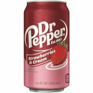 Газированный напиток Dr. Pepper Strawberries & Cream Клубника со сливками, 355 мл
