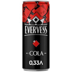 Газированный напиток Evervess Cola, 0.33 л, металлическая банка