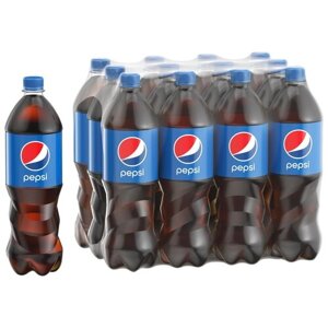 Газированный напиток Pepsiклассический, 1 л, пластиковая бутылка, 12 шт.