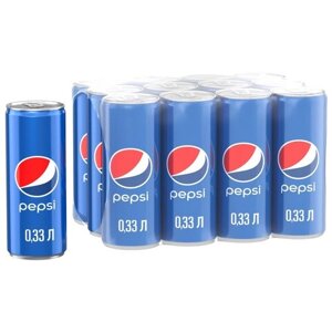 Газированный напиток Pepsiкола, 0.33 л, металлическая банка, 12 шт.