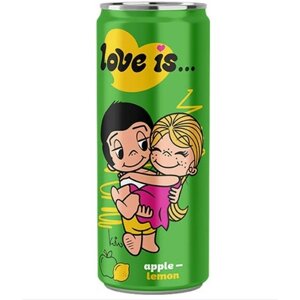 Газировка Love is Apple-Lemon с яблоком и лимоном, 6шт по 330 мл