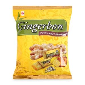 Gingerbon Конфеты жевательные, имбирные с медом и лимоном, 125 г, флоу-пак, 20 шт. в уп.