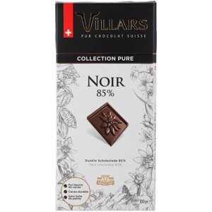 Горький шоколад VILLARS 85% какао, 100г