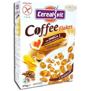 Готовый завтрак Cerealvit хлопья кукурузные с итальянским кофе и Омега-3, 375 г