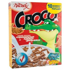 Готовый завтрак Krosby CROCO карамельные крокодильчики животные, карамельный, 200 г