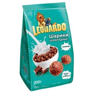 Готовый завтрак LEONARDO шарики, шоколадный, 200 г