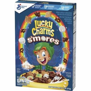 Готовый завтрак Lucky Charms S'mores / Лаки Шармс с маршмеллоу (Синий цвет) 311 г. (США)