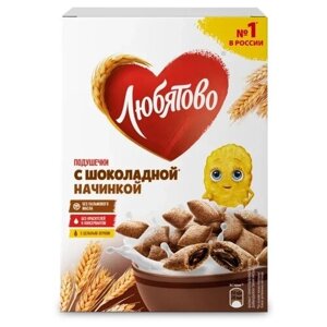 Готовый завтрак Любятово Подушечки, шоколадный, 220 г