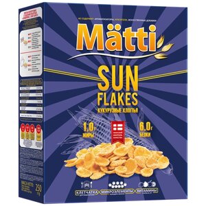 Готовый завтрак Matti Хлопья кукурузные Sun flakes, кукурузный, 250 г