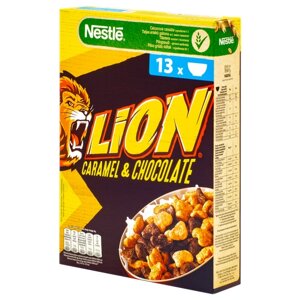 Готовый завтрак Nestle Lion Caramel & Chocolate Cereal карамельно-шоколадный, Польша, 400 г