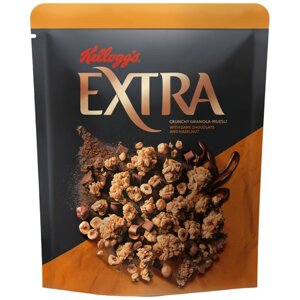 Гранола Kellogg's Extra с темным шоколадом и фундуком, шоколадный, 300 г