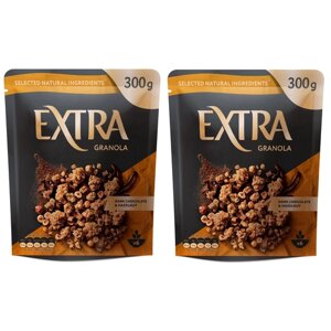 Гранола-мюсли «Extra» Хрустящая с тёмным шоколадом и фундуком, 300 г 2 пачки