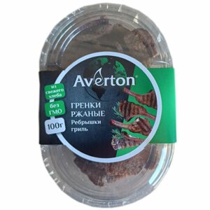 Гренки ржаные 5 шт по 100 г Рёбрышки гриль (коррекс) Averton Snack