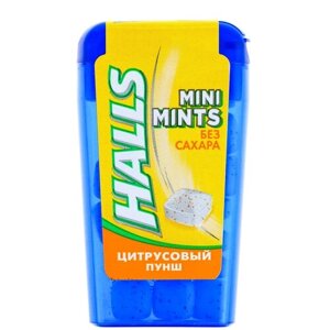 Halls Леденцы Mini mints цитрусовый пунш, 12.5 г, пластиковая банка