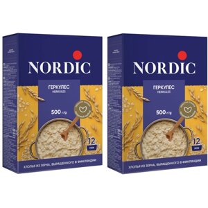 Хлопья овсяные Nordic геркулес финский, 500 г 2 коробочки