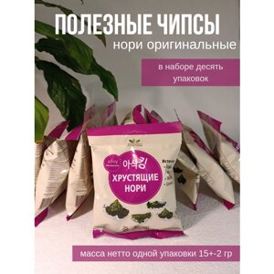 Хрустящие чипсы Нори Оригинальные из водорослей. 150 гр