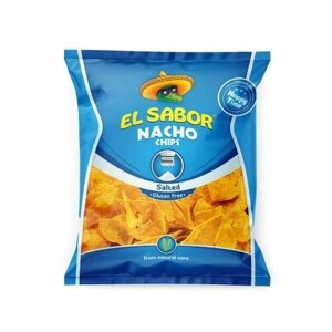 Хрустящие кукурузные чипсы "Начос с солью" от El Sabor 100 г Греция