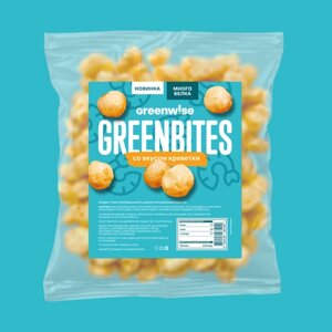 Хрустящий снек Greenbites со вкусом креветки пакет 80 г