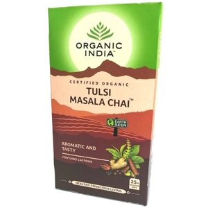 Индийский чайный напиток травяной, т. м. ORGANIC INDIA, Тулси (Базилик) Масала чай, по 25 пакетиков в пачке