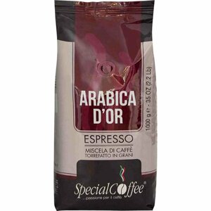 Итальянский кофе в зернах SPECIAL COFFEE Arabica d'Or (1 кг) - 90% арабики / 10% робусты cредней обжарки для любой кофеварки