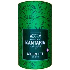 KANTARIA Premium зелёный чай имбирь тубус производство Грузия 100 гр.