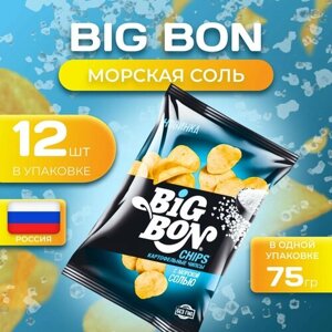 Картофельные чипсы Big Bon "Морская соль" 75 гр. 12 шт. Биг Бон