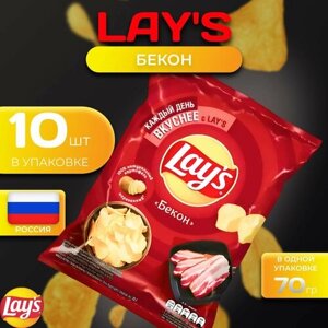 Картофельные чипсы Lays "Бекон" 70 гр. 10 шт. Лейс