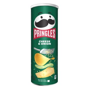 Картофельные чипсы Принглс со вкусом сыра и лука 165г / Pringles Cheese and Onion 165g